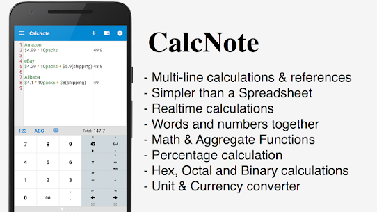 CalcNote Pro – حاسبة الرياضيات MOD APK (مصححة/مفتوحة بالكامل) 1
