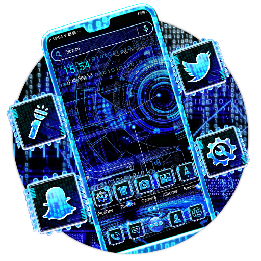 Blue Technology Theme Header - AppWisp.com