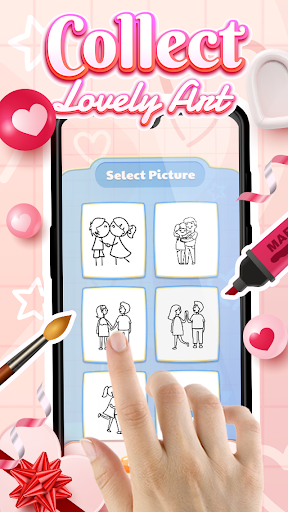 Android application Coloring Love & Valentine screenshort