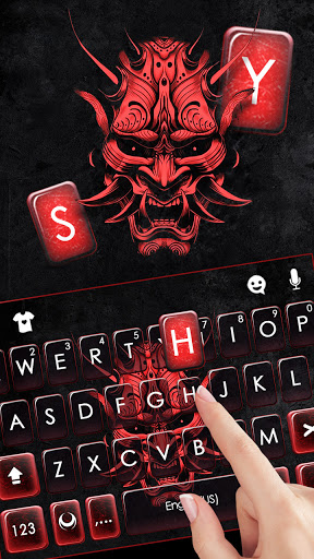 Red Ghost Mask Keyboard Backgr Screen 2