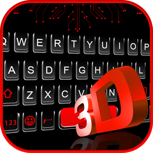Classic 3D Neon Red Theme  Icon