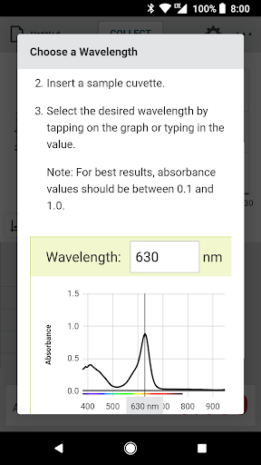 Screenshot of Vernier Spectral Analysis