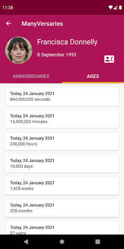 Birthdays and anniversaries Screen 3