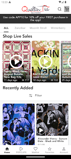 Android application Quiltin' Tia Quiltworks screenshort