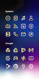 Aline Yellow: linear icon pack