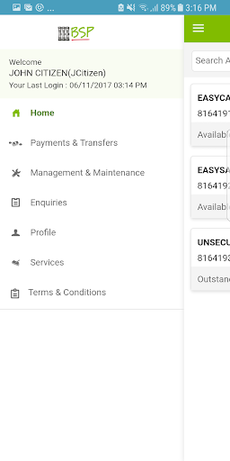 BSP Fiji Mobile Banking Screen 2