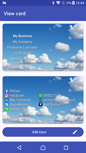 Android application Digital NFCard screenshort