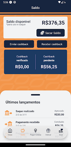 Cotesa Cashback Screen 2