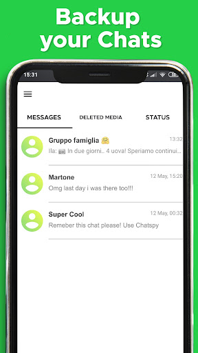 Android application Recover delete messages ChatSv screenshort