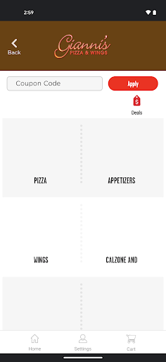 Screenshot of Gianni's Pizza & Wings