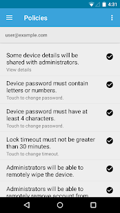 Google Apps Device Policy Varies with device screenshots 3