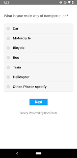 UserZoom Surveys Screenshot