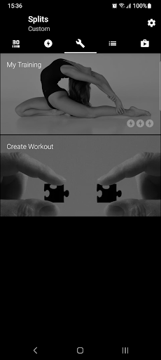 Screenshot of Splits. Stretching in 30 days
