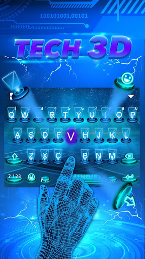 Android application Tech 3D Keyboard Background screenshort