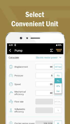 Screenshot of Hydraulic System Calculator