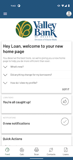 Android application Valley Bank Home Loans screenshort