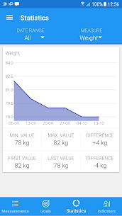 Body measurements – weight, BMI, waist, fat, pulse (PRO) 1.9.4 Apk 5