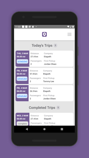 Etapath Driver Application Screen 3