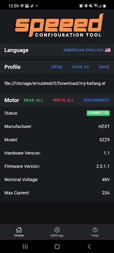 Android application Speeed - Bafang BBS01/02 BBSHD screenshort