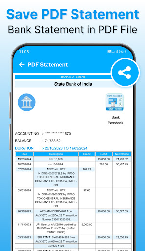 All Bank Passbook - Statement Screen 3