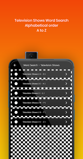 TV Shows Word Search Screen 2