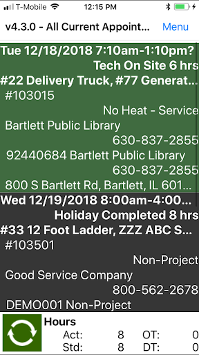 Job Cost Inc Field App Screen 2