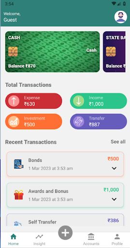 Android application Expense Manager screenshort