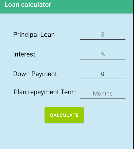 Loan Calculator Screen 2