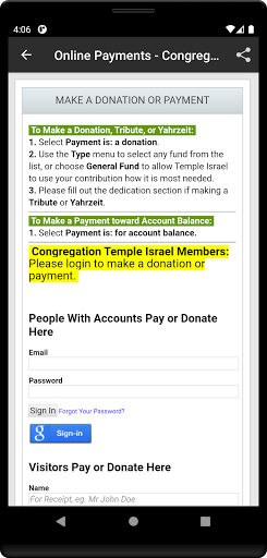 Congregation Temple Israel Screen 2