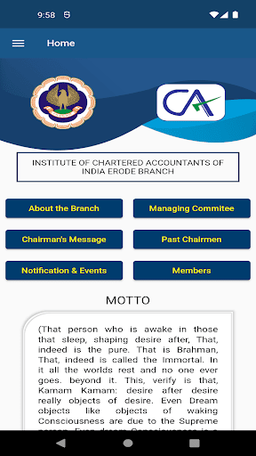 Android application ERODE ICAI screenshort