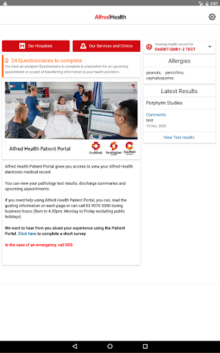 AH Patient Portal Screen 3
