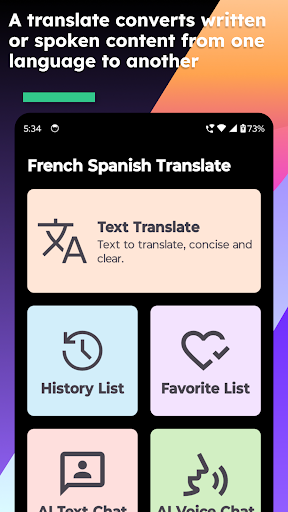 French Spanish Translate Screen 2