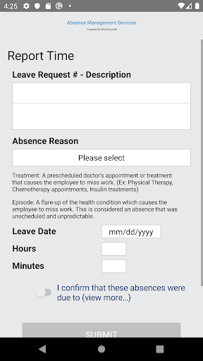 Group Absence Management Screen 3