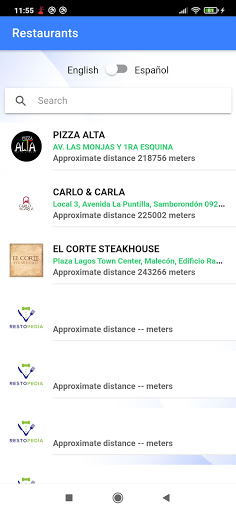 Android application Restopedia screenshort