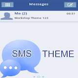 White Blue Theme GO SMS icon