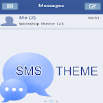 White Blue Theme GO SMS Apk