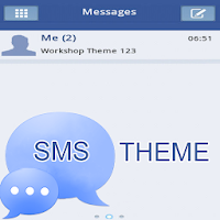 Белый Blue Theme GO SMS