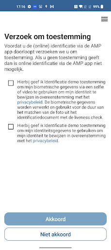 Identification app AMP Groep Screen 2