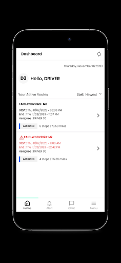 Android application RXO Deliver screenshort