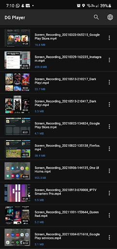 Android application DG Player Plus screenshort