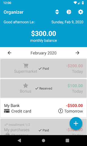 Android application Organizer - Financial Controll screenshort