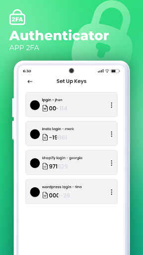 Android application Authenticator App - 2FA screenshort