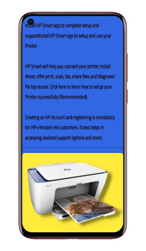 Android application Hp DeskJet 2700 eSeries advice screenshort