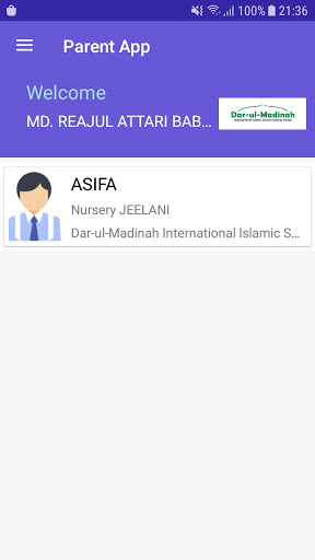 Dar-ul-Madinah School App Screen 2