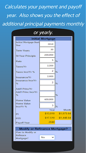 Android application Mortgage Payoff Analyzer screenshort