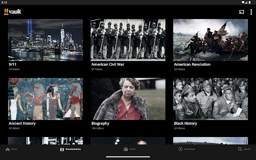 Screenshot of HISTORY Vault