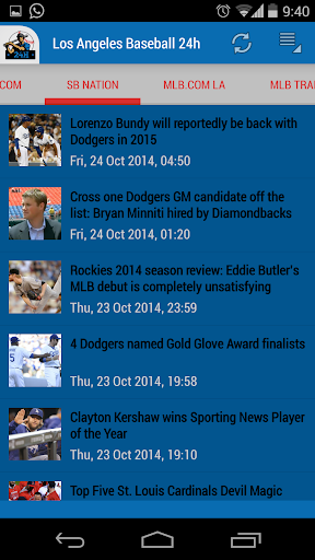 Los Angeles Baseball 24h Screen 2