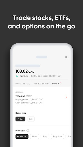 Scotia iTRADE mobile Screen 3