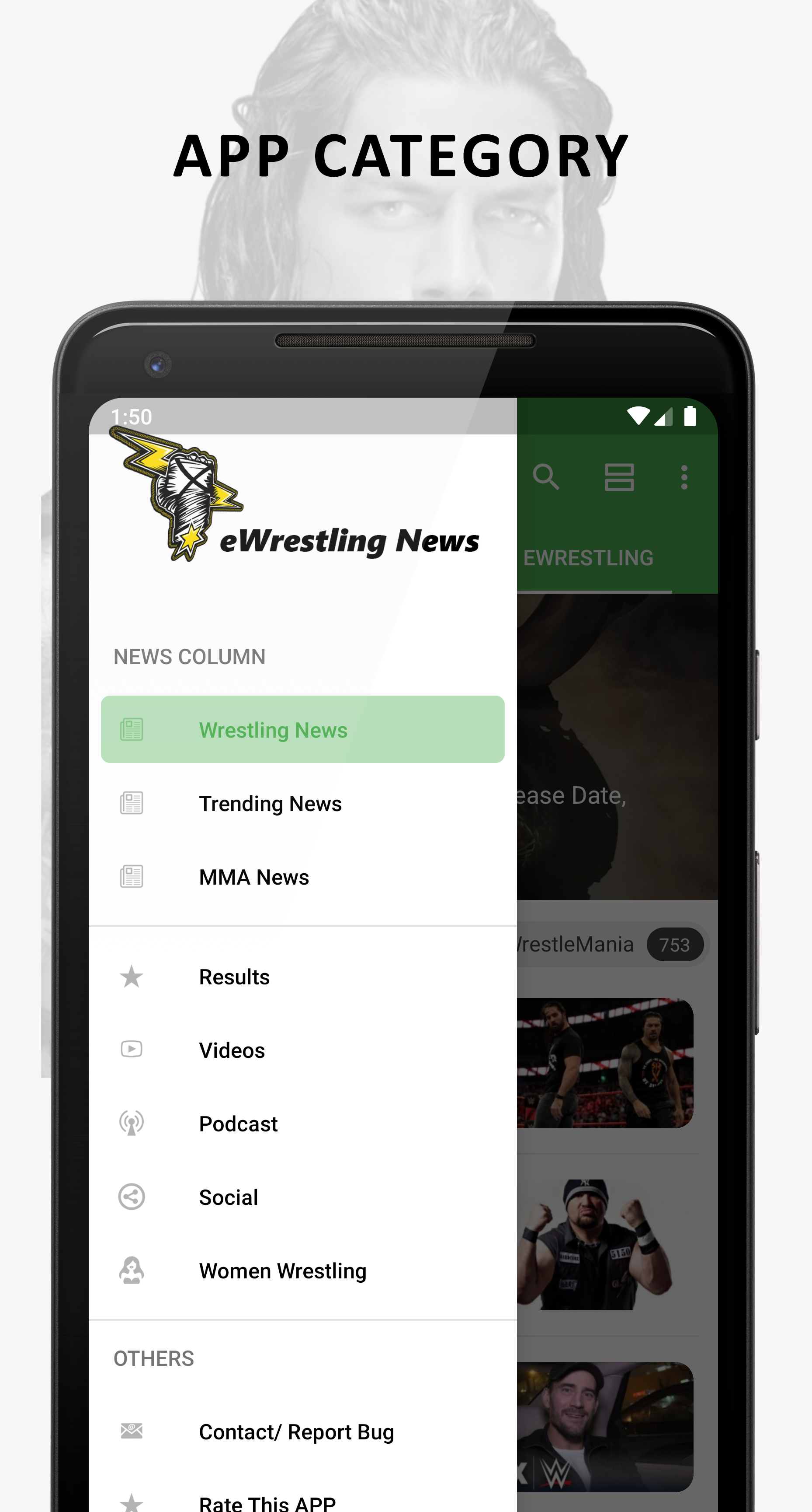 Android application Wrestling News And Rumors screenshort