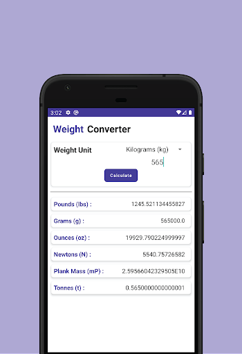 Weight Converter Screen 2